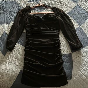 Black dress, size medium, short length, long sleeve bodycon